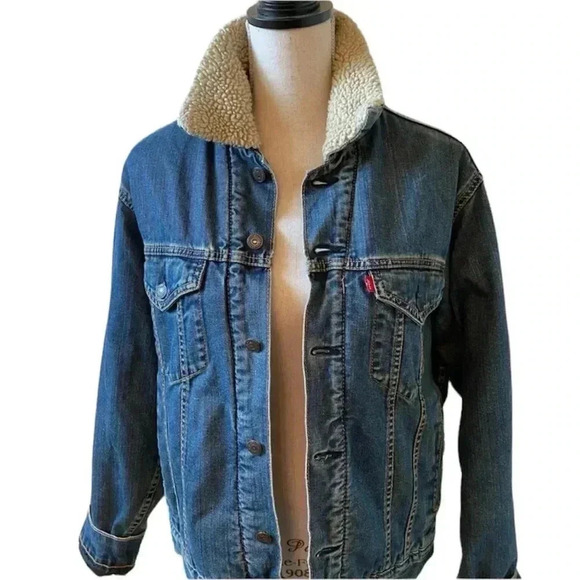 VINTAGE LEVI’S Sherpa Denim Jacket - Picture 1 of 13